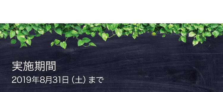 実施期間 2019年8月31日（土）まで