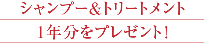 シャンプー＆トリートメント1年分をプレゼント！